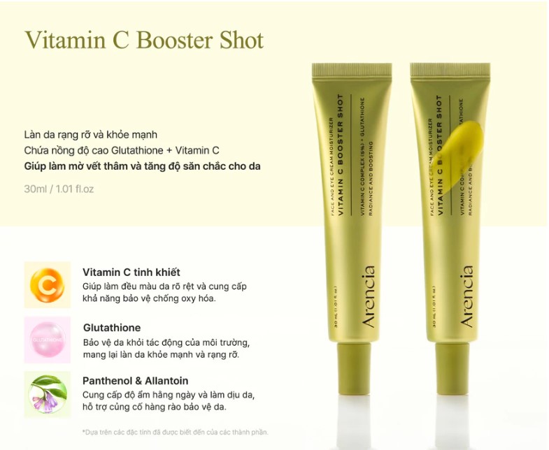 Serum Dưỡng Da Mờ Thâm Arencia Vitamin C Booster Shot dung tích 30ml