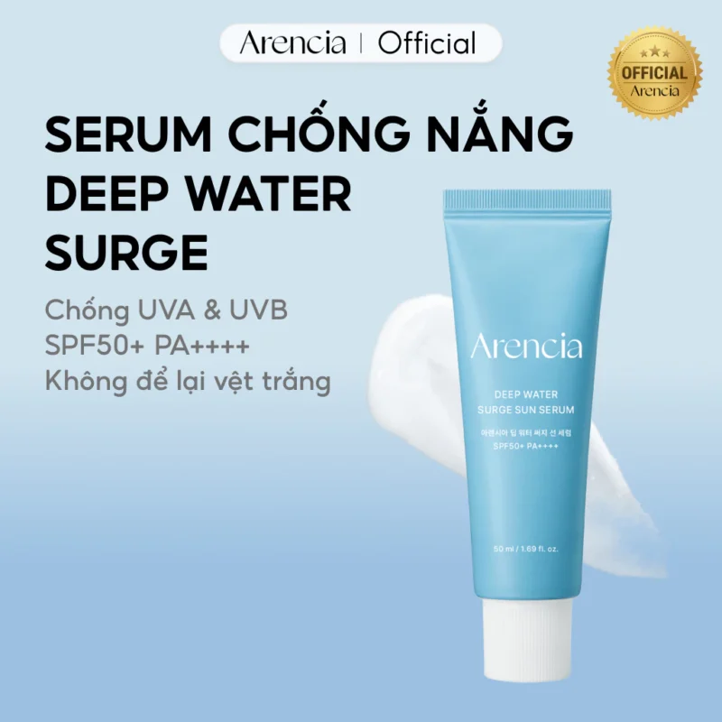 Serum Chống Nắng Arencia Deep Water Surge Sun Serum 50ml SPF50+ PA++++ Cấp Ẩm Da
