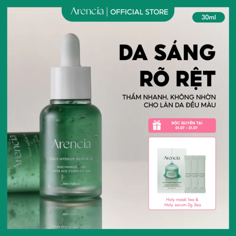 Tinh Chất Arencia Holy Hyssop Serum 12 30ml Dưỡng Sáng Da