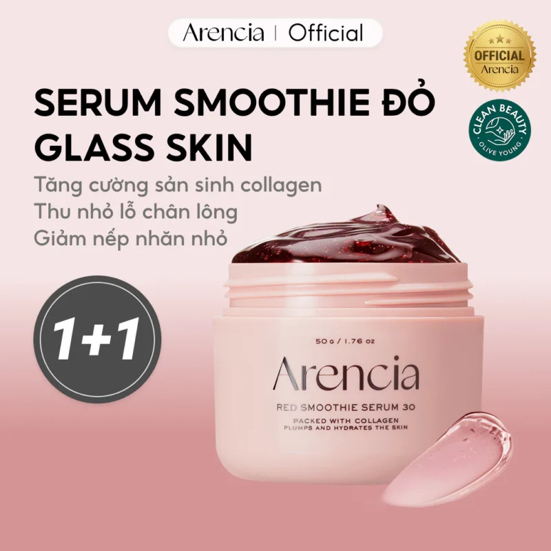 Bộ 2 Tinh Chất Arencia Red Smoothie Serum 8 30ml & Red Smoothie Serum 30 50g Cho Da Căng Bóng