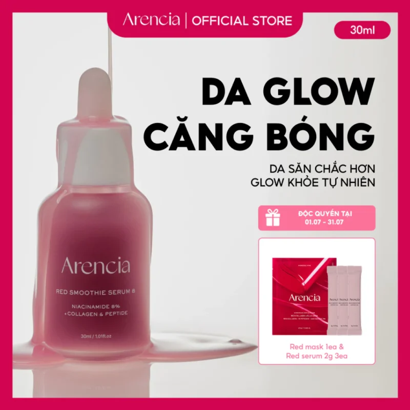 Tinh Chất Arencia Red Smoothie Serum 8 30ml Cho Da Căng Bóng
