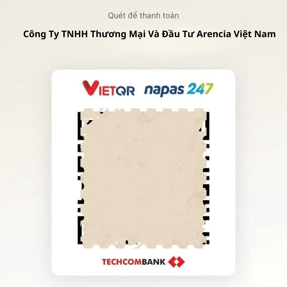 Phương thức thanh toán bằng chuyển khoản ngân hàng tại Arencia